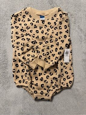 Old Navy Leopard Fleece Bubble Romper